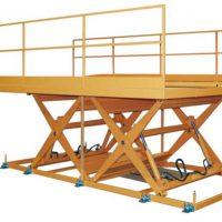 dubbele schaar heftafel geel