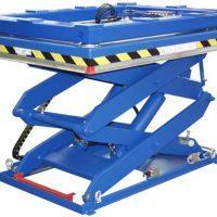 Dubbele verticale schaarlift met wielen