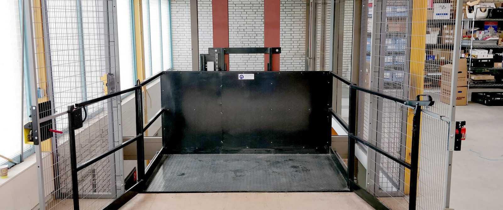 Goederenlift zonder bouwkundige schacht